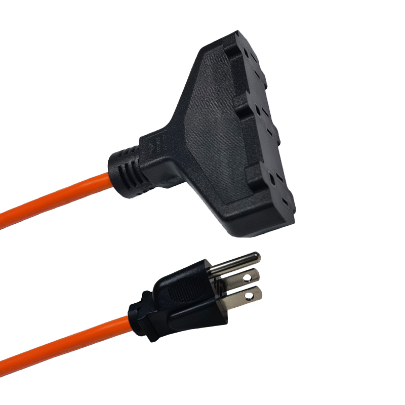 美式三插母座 5-15R 扫把头 工业设备插头连接线